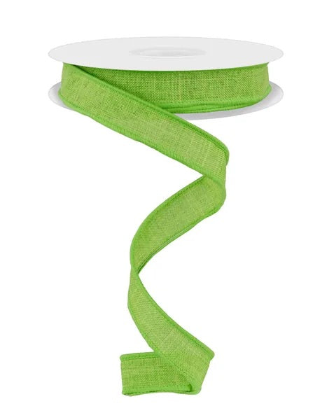 Wired Lime Green Royal Burlap Ribbon- 5/8”x10 Yards