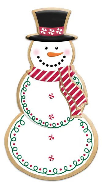 Metal Embossed Snowman with Red and White Scarf Wreath Sign- 12”H x 6.5”L