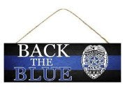 Back the Blue Wreath Sign- 15”x5”