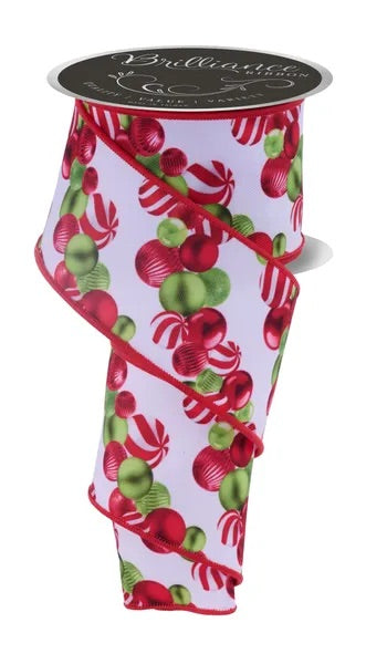 Wired Ornament Garland Ribbon-2.5”x10 Yards