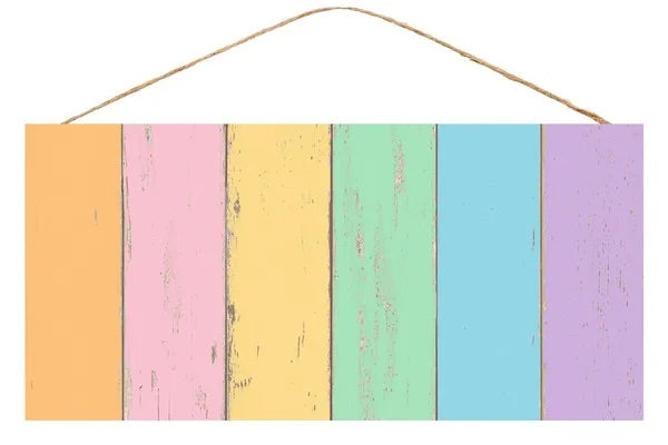 Blank Rustic Pastel Wreath Sign- 12.5”x6”