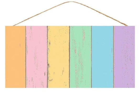 Blank Rustic Pastel Wreath Sign- 12.5”x6”