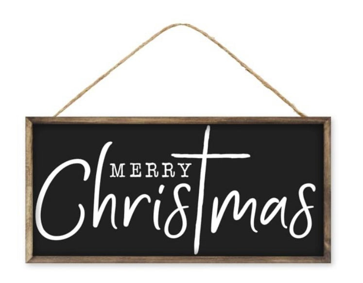 12.5"x6" Merry Christmas Wreath Sign