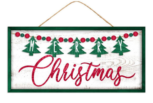 12.5”x6” Merry Christmas Wreath Sign