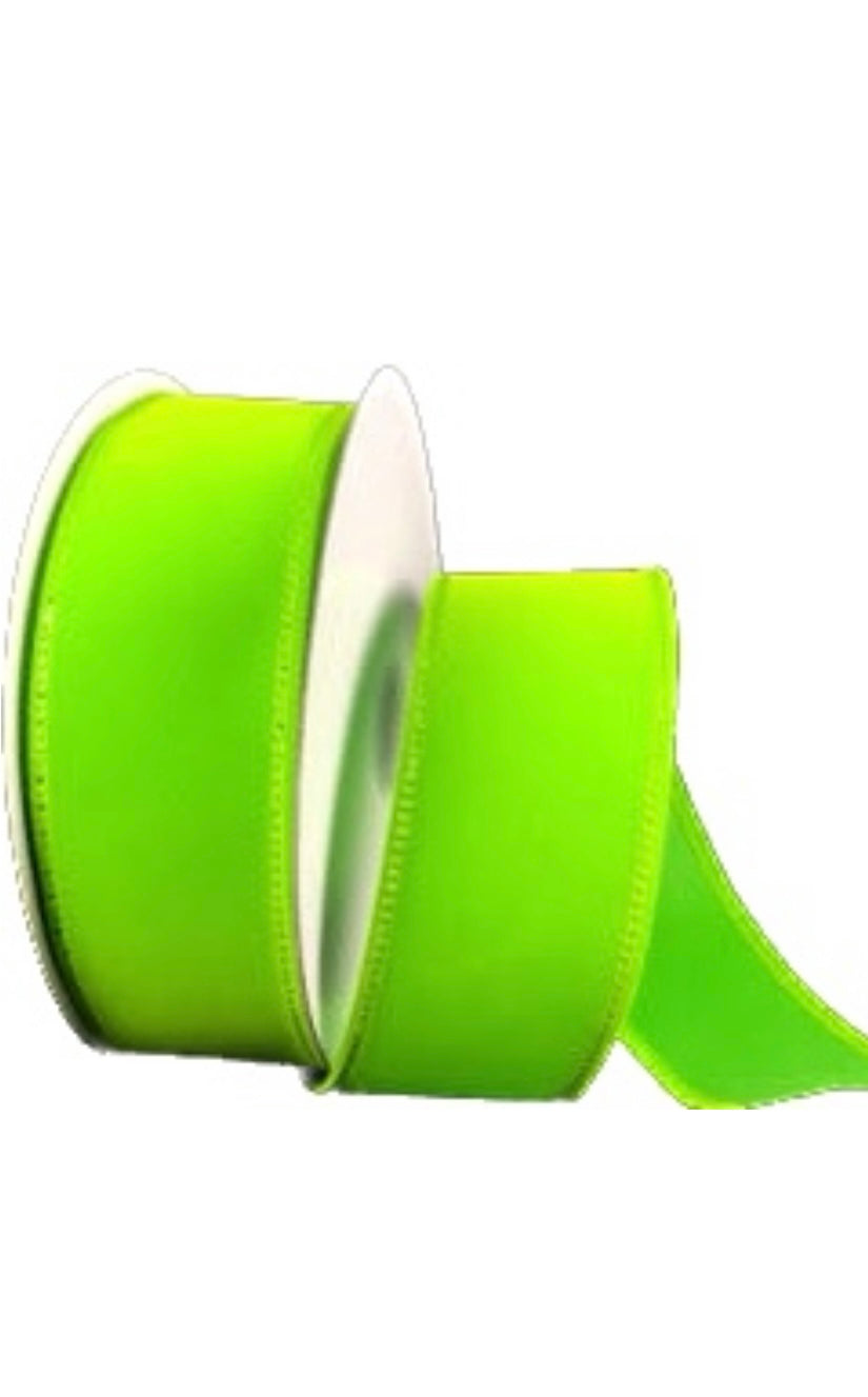 Wired Lime Green Velvet Ribbon-1.5”x10 Yards