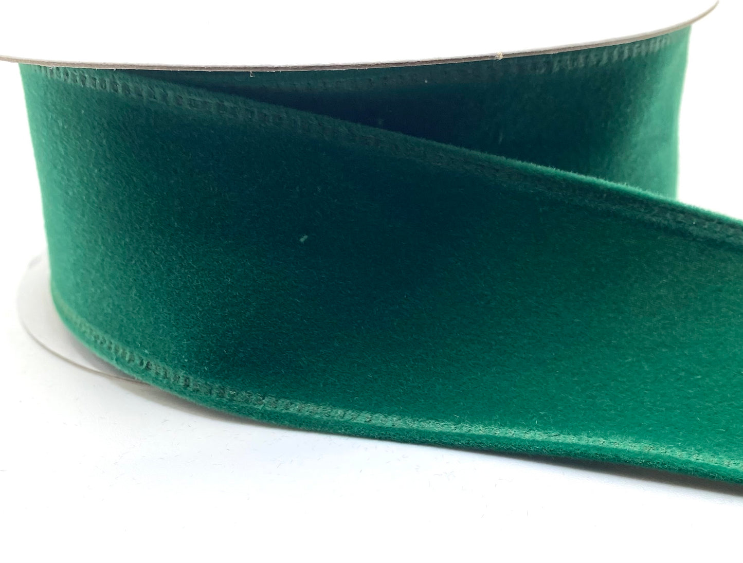 10 Yards - 1.5”Wired Green Velvet Ribbon