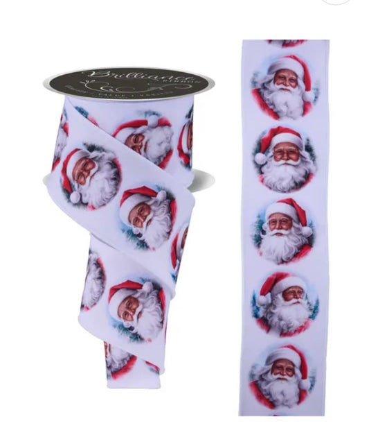 Wired Santa Ribbon- 2.5”x10 Yards