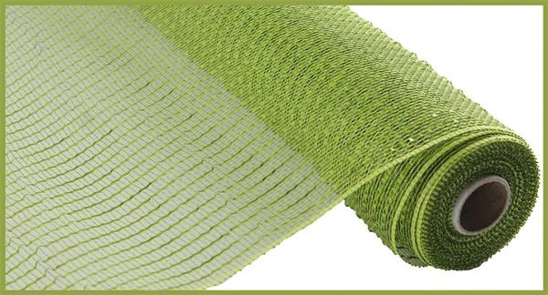 Moss/Apple with Lime Foil Metallic Mesh- 10 inch x 10 Yards
