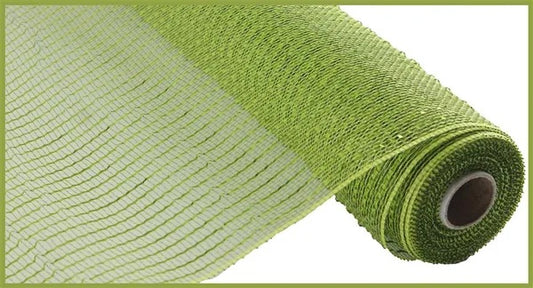 Moss/Apple with Lime Foil Metallic Mesh- 10 inch x 10 Yards