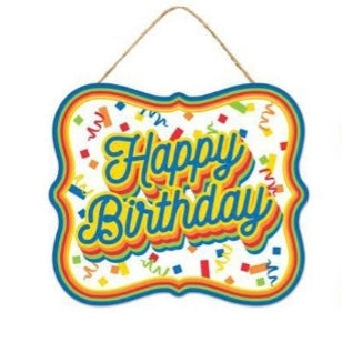 7”x6” Metal Embossed Happy Birthday Tin Sign