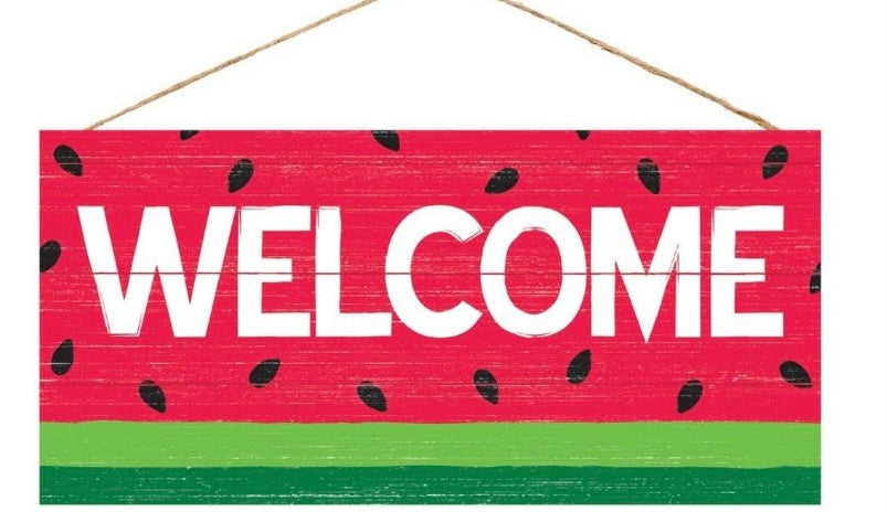 12.5"L x 6"H Watermelon Welcome Sign