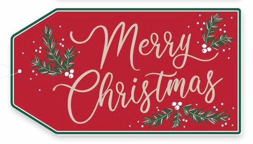 5.75” Double Sided MDF Merry Christmas Tag