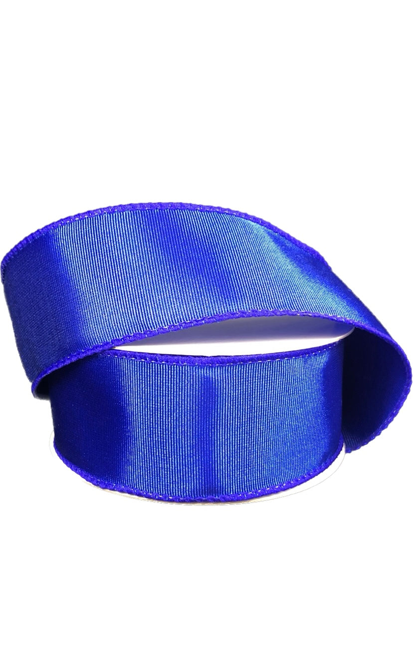 Wired Royal Blue Ribbed Satin Ribbon-1.5”x10 Yards