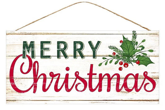 12.5”x6” Merry Christmas Wreath Sign