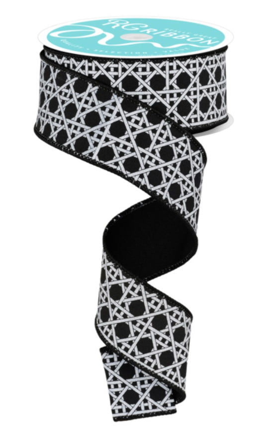 10 Yards - 1.5” Wired Basket Weave Ribbon