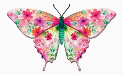 13.5"L x 8.45"H Botanical Butterfly Wreath Sign