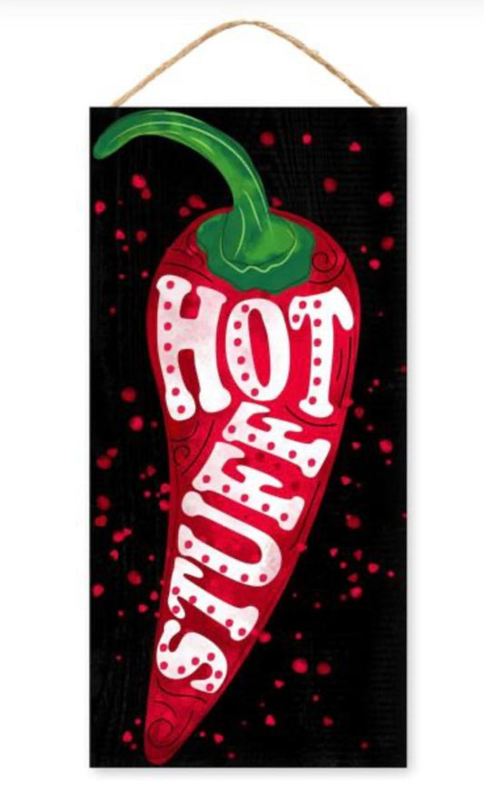 12.5”x6” Hot Stuff Pepper Wreath Sign