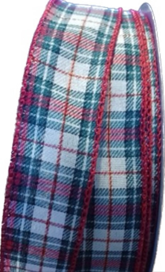 Wired Christmas Plaid Ribbon-1.5”x50 Yards