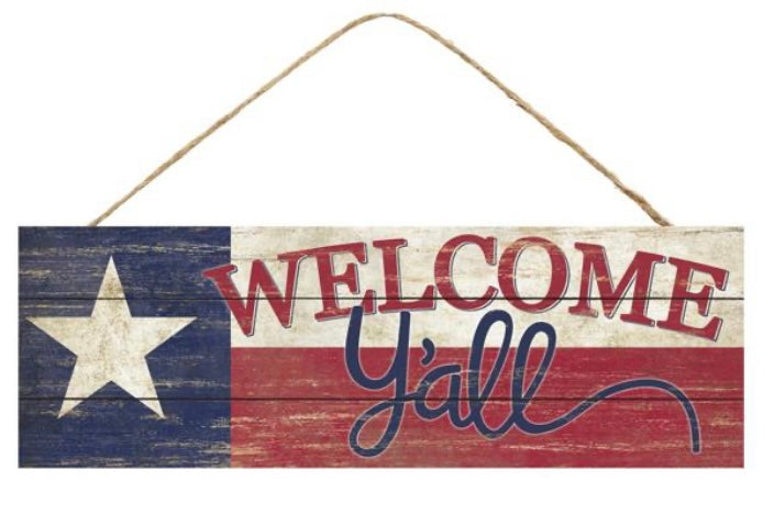 15”x5” Texas Welcome Ya’ll Sign