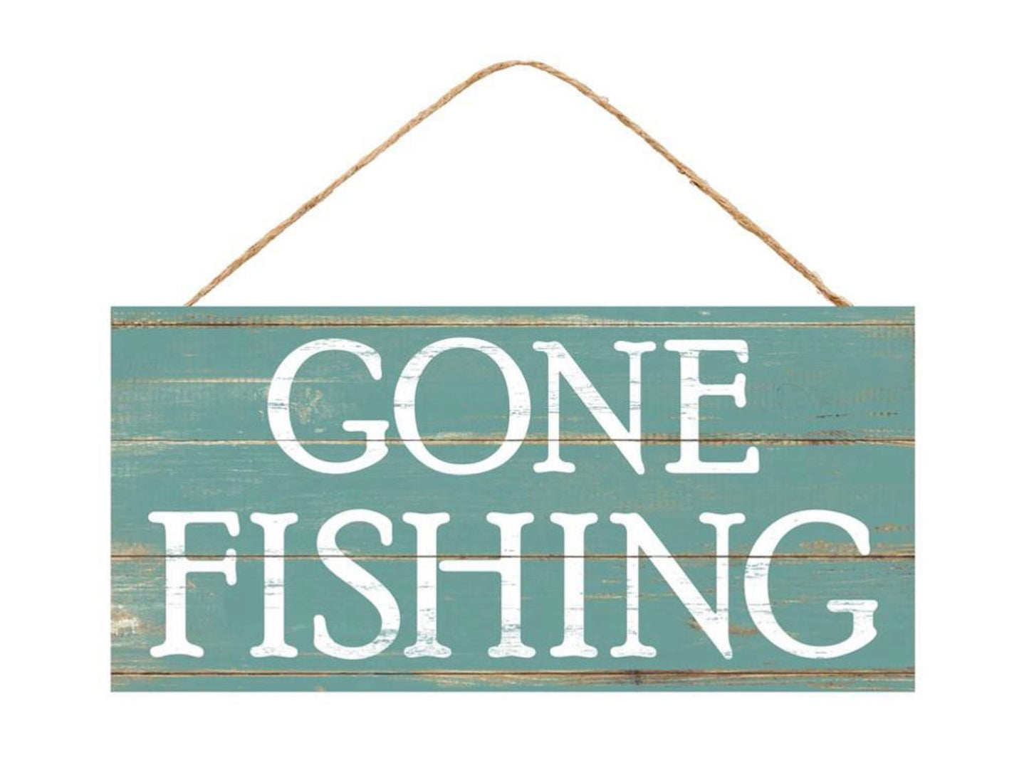 12.5”x6” Gone Fishing Wreath Sign