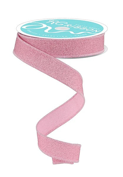 Wired Pink Glitter Ribbon-7/8”x10 Yards