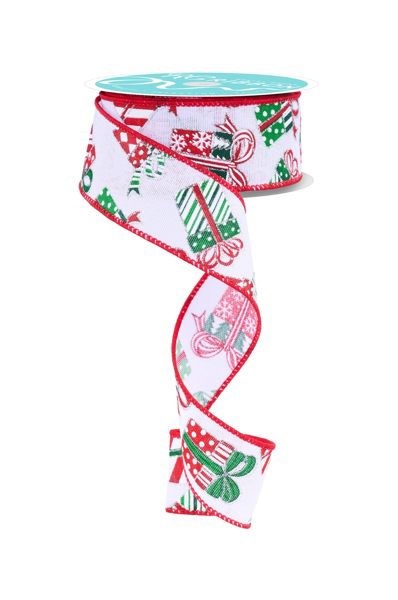 10 Yards - 1.5” Wired Christmas Gifts Ribbon