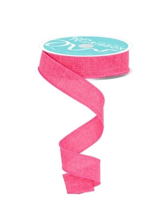 10 Yards- 7/8” Wired Pink Royal Burlap Ribbon