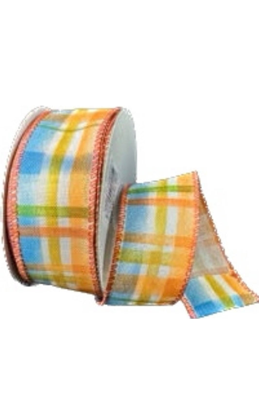 Wired Fall Multicolor Plaid Ribbon- 1.5”x10 Yards