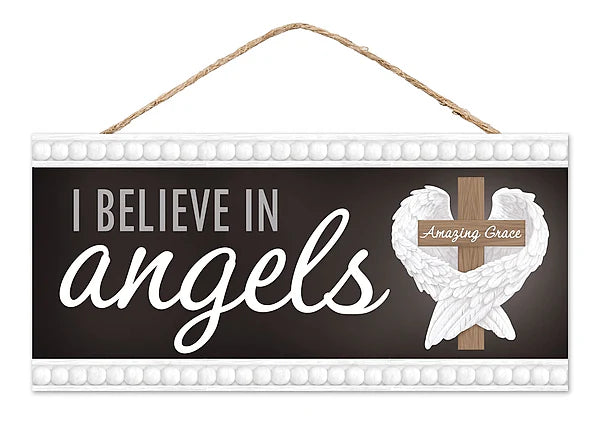 12”x6” I Believe In Angels Wreath Sign