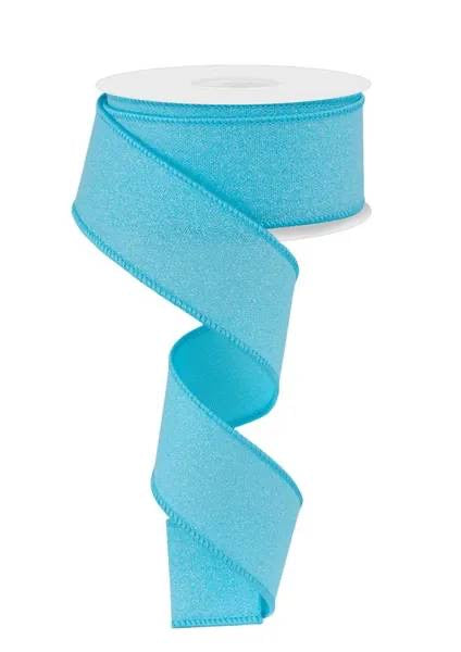 Wired Turquoise Crystal Shine on Royal Ribbon- 1.5”x10 Yards