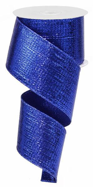 10 Yard - 2.5” Wired Blue Metallic Ribbon