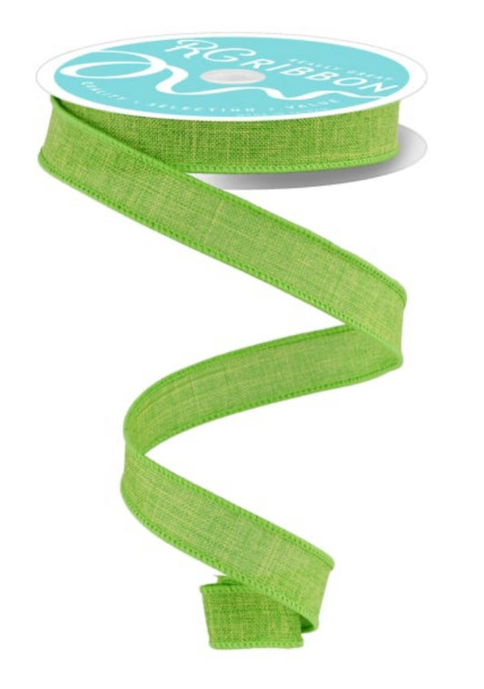 Wired Lime Green Royal Burlap Ribbon-5/8”x10 Yards
