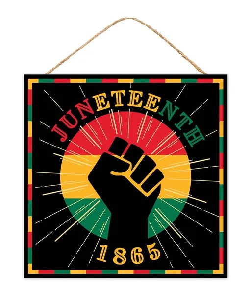 Juneteenth Wreath Sign-10” Square
