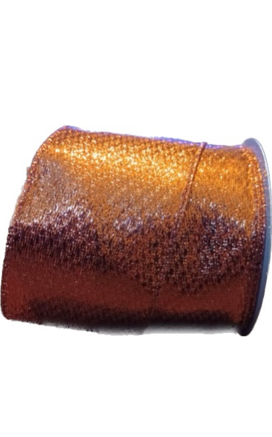 Wired Orange Metallic Ribbon-2.5”x10 Yards