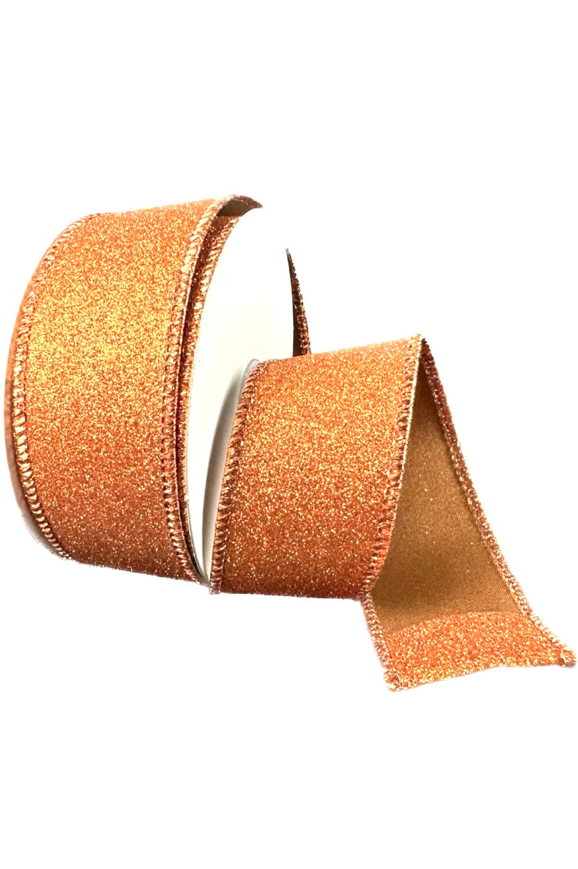 Wired Orange Glitter Ribbon- 1.5”x10 Yards