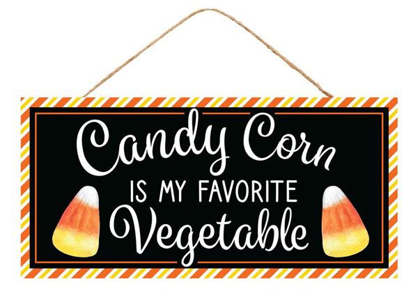 12.5"x6" Candy Corn is My Favorite Vegetable Wreath Sign