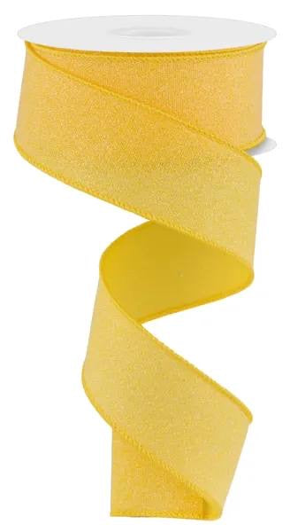 Wired Yellow Crystal Shine on Royal Ribbon- 1.5”x10 Yards