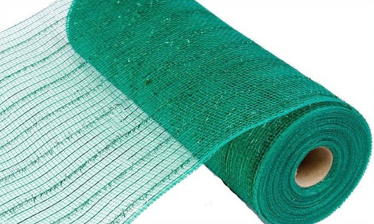 10.5”x 10 Yards Emerald Green Tinsel Foil Mesh