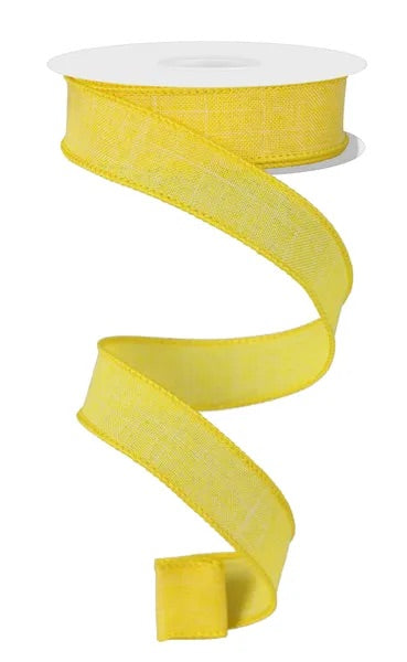 Wired Yellow Royal Burlap Linen Ribbon-7/8”x10 Yards