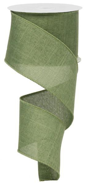 Wired Moss Green Royal Burlap Ribbon- 2.5”x10 Yards