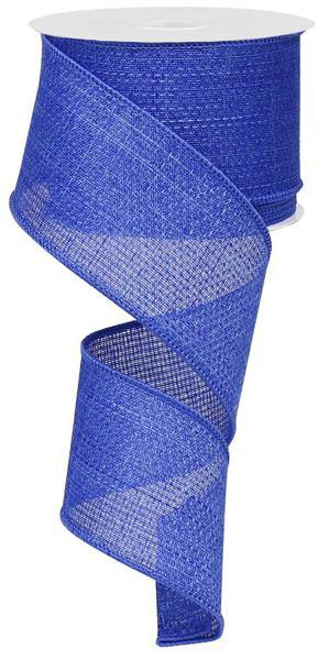 Wired Royal Blue Cross Royal Burlap Ribbon- 2.5”x10 Yards