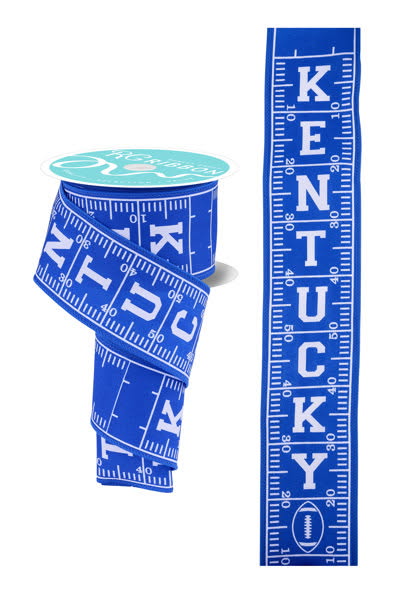 Wired Blue and White Kentucky Sports Ribbon- 2.5”x10 Yards