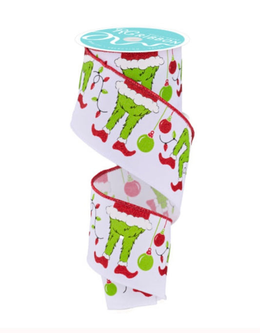 10 Yards - 2.5” Wired Green Monster Legs and Lights Ribbon