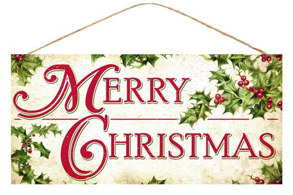 12.5”x6” Merry Christmas Wreath Sign