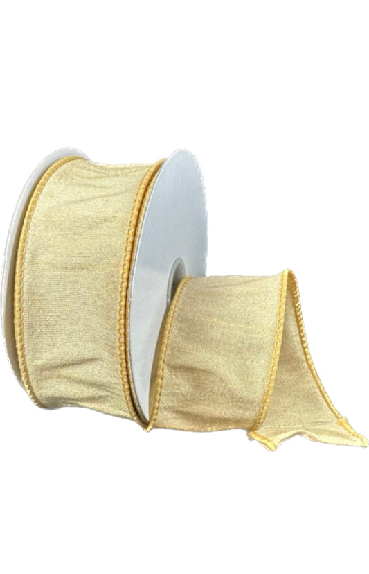 Wired Gold Faux Dupioni Ribbon- 1.5”x10 Yards