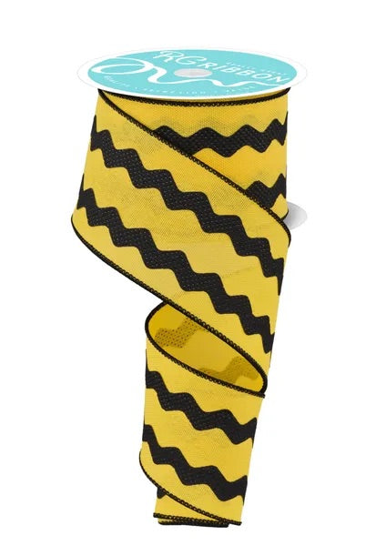 Wired Black and Yellow Ric Rac Ribbon-2.5”x10 Yards