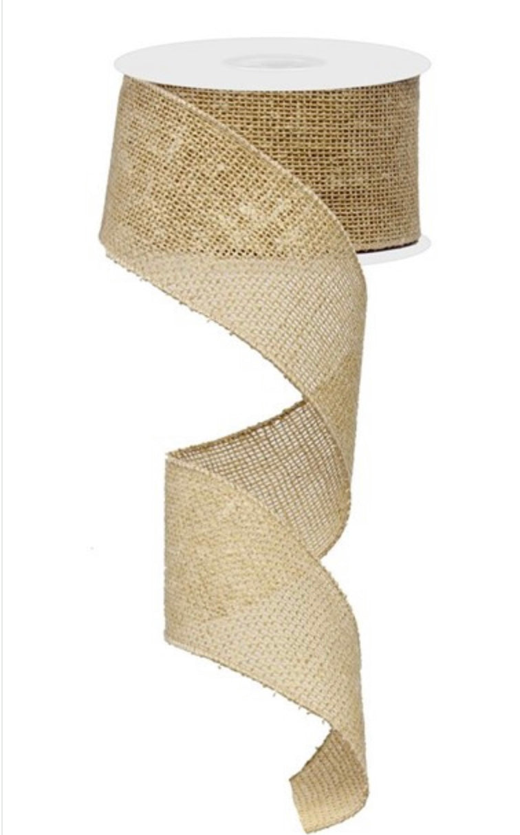 50 Yards - 2.5” Wired Faux Burlap Ribbon