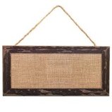 Faux Burlap Look Rustic Blank Wreath Sign with Black Border - DIY Sign - Wreath Sign
