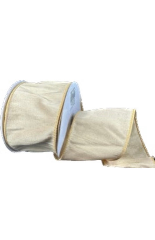 Wired Gold Faux Dupioni Ribbon- 2.5”x10 Yards