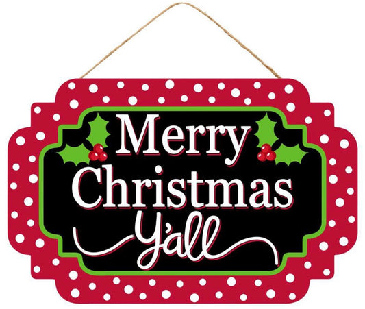 12.5”x8” Merry Christmas Y’all Wreath Sign